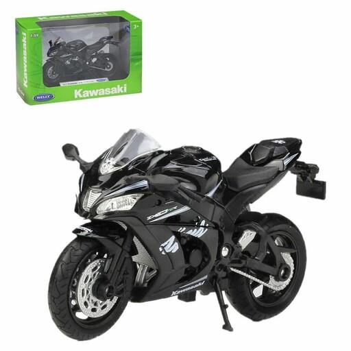 ماکت موتور سیکلت کاوازاکی زد ایکس 10 ار ار  kawasaki ZX10RR برند ویلی WELLY موجود به رنگ مشکی